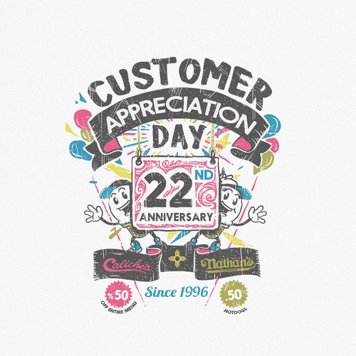 Retro t-shirt with the title 'Caliche's Frozen Custard's Customer Appreciation Day Shirt'