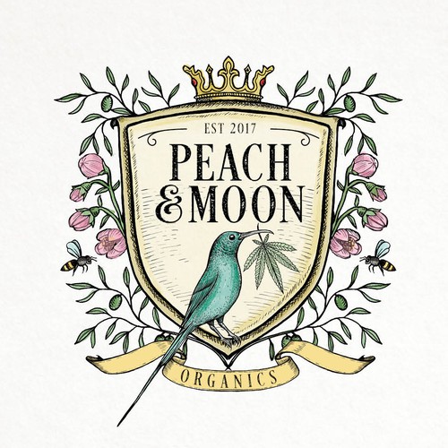 Art design with the title 'Peach moon'