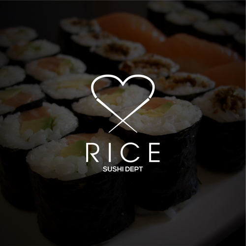 Rice logo with the title 'rice sushi dept'