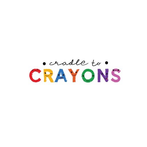 Alphabet design with the title 'Cradle to Crayons'