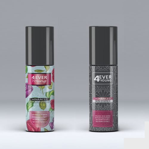 Skincare label with the title '4everyoung Label design'