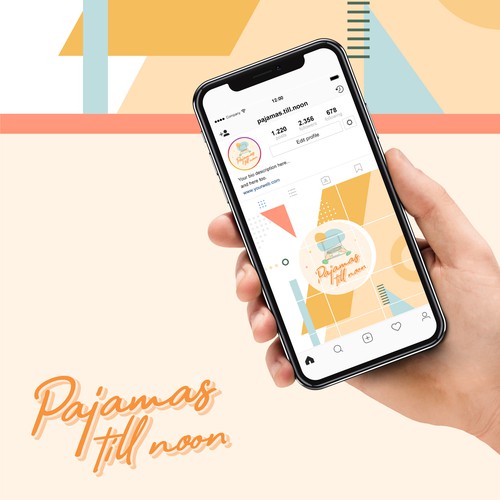 Linear design with the title 'Hands and Laptop'