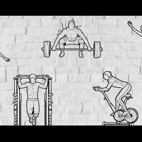 Wall artwork with the title 'Wall Art Design for a gym'