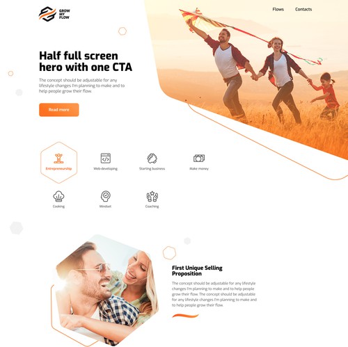 Minimalist website with the title 'Grow My Flow'