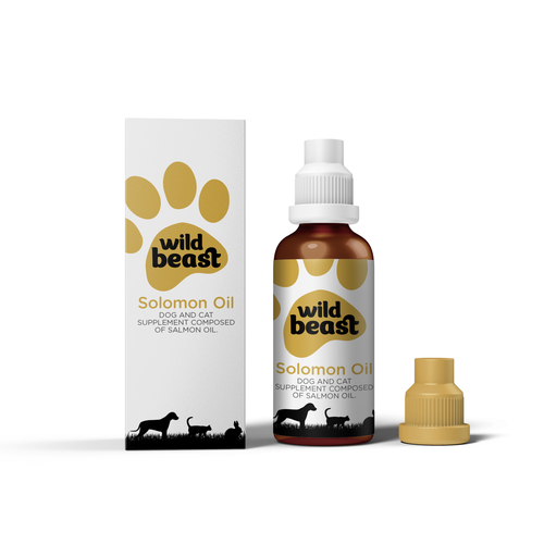Cat packaging with the title 'Wild Beast - Package Design'