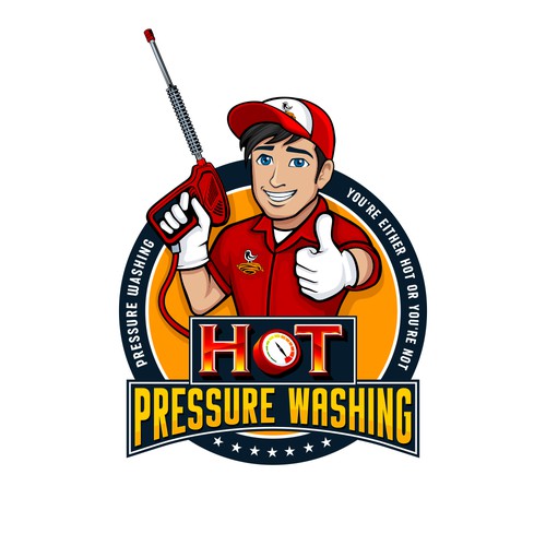 Cleaning and maintenance logo with the title 'HOT Pressure Washing'
