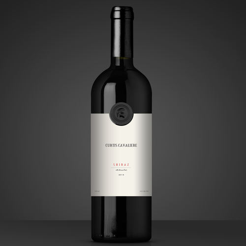 Wine bottle label with the title 'Creative Wine Label Design for 'Curtis''