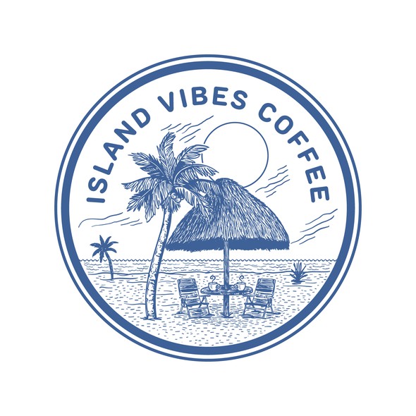 Realistic logo with the title 'Island Vibes Coffee'