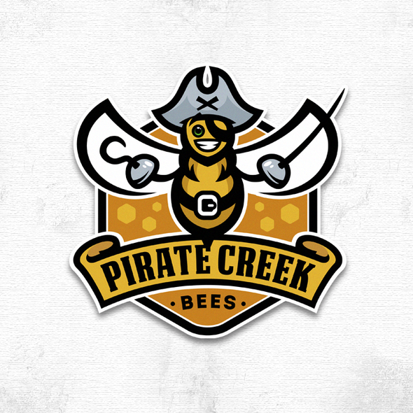 Bandit logo with the title 'Pirate Creek Bees.'