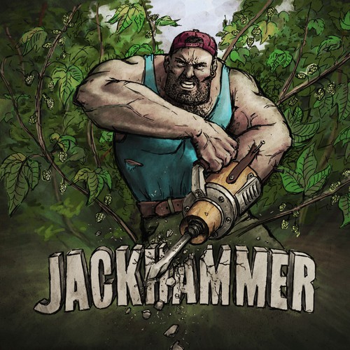 Bottle artwork with the title 'Beer label'