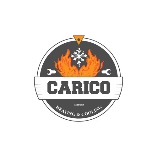 Hot logo with the title 'Logo concept for carico heating and cooling'