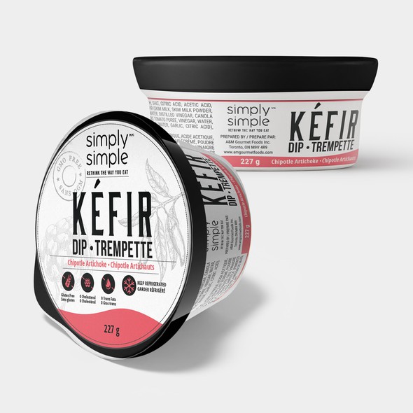 Milk label with the title 'Kefir Dip'