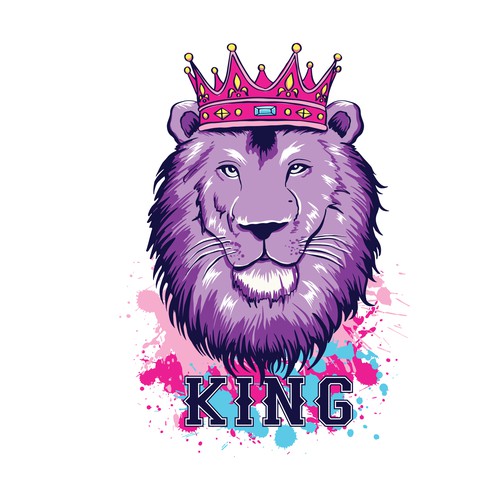 T-shirt with the title 'Urban feel t-shirt design with the word "KING"'