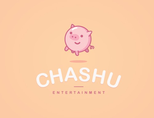 Hog design with the title 'Chashu Entertainment Pig Mascot and Logo'