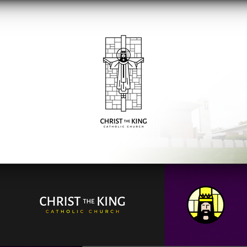Gold and green logo with the title 'Christ the King Logo'