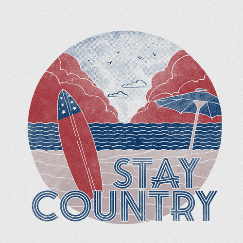 Beach t-shirt with the title 'Patriotic Vintage Summer Illustration'