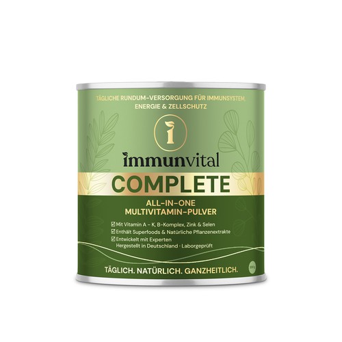 Retail label with the title 'Immunvital Complete Multivitamin'