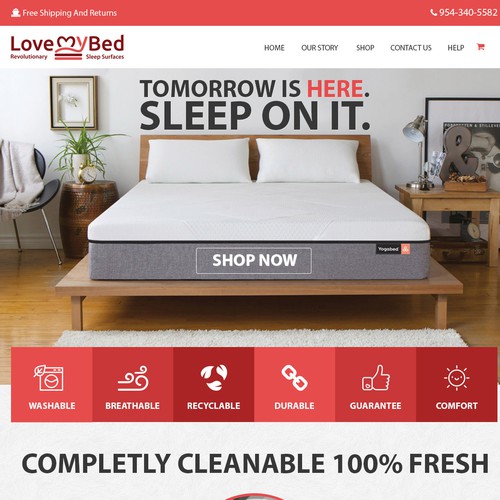 Bed design with the title 'LoveMyBed Template'