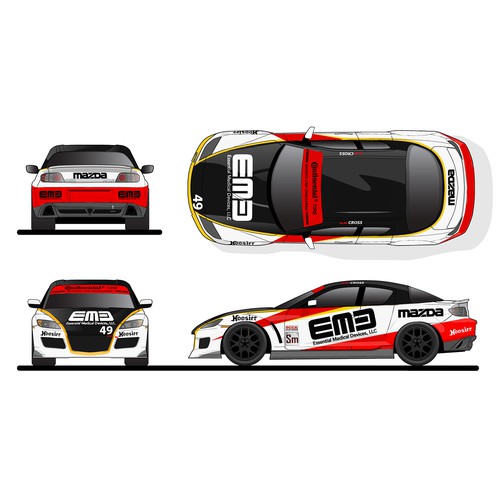 Race car design with the title 'Race car livery design'