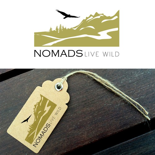 Nomad logo with the title 'Logo design for the clothing collection Nomads Live Wild'