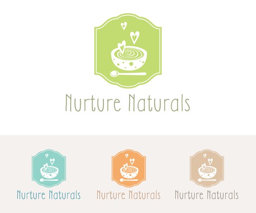 Baby food logo with the title 'Logo for natural baby food'