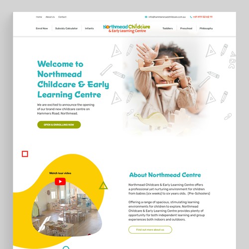 Children's website with the title 'children website design'