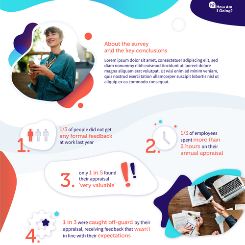 Survey design with the title 'Startup's first infographic'