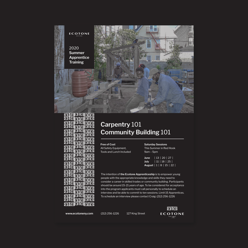 Program design with the title 'Ecotone Summer Program Poster'