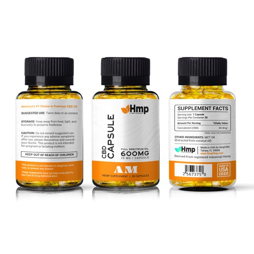 Hemp oil label with the title 'CBD Product Line'