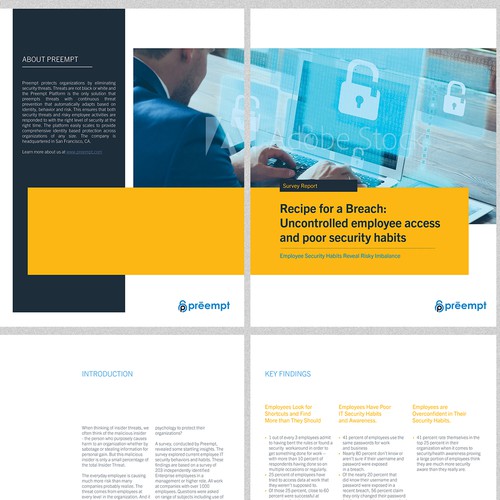 Survey design with the title 'Survey Report For cyber security company'