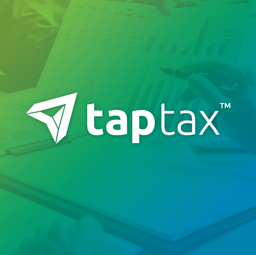Paper plane design with the title 'Logo Design for Tap Tax.'