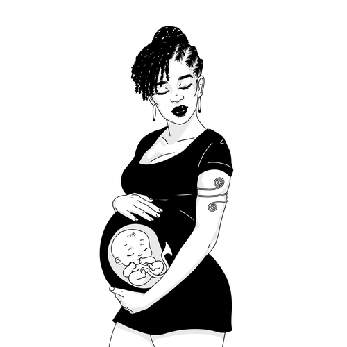 Maternity design with the title 'maternal love <3'