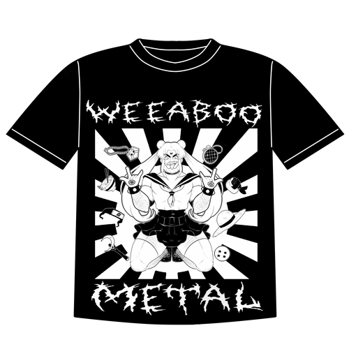 Anime t-shirt with the title 'Weeaboo Metal T-shirt Design'