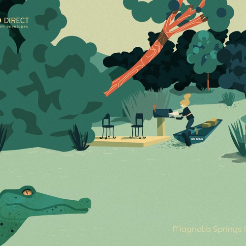 Mail design with the title 'Magnolia Springs Alabama'