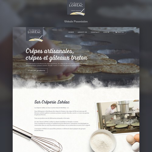 Food website with the title 'Creative design for a food industry'