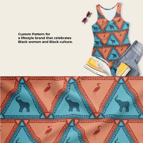 African artwork with the title 'Bodysuit Pattern for women inspired by African culture'