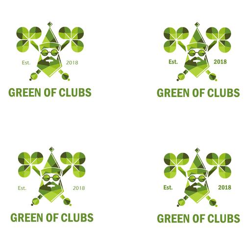 Ecology logo with the title 'Original ecological logo of a man and a clover'