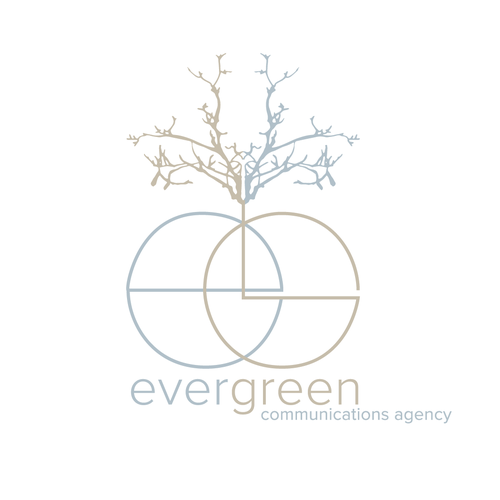 Distinctive design with the title 'Unique logo concept tailored for evergreen communications agency'
