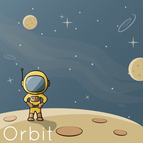 Astronaut logo with the title 'Cute astronaut and logo for Orbit'
