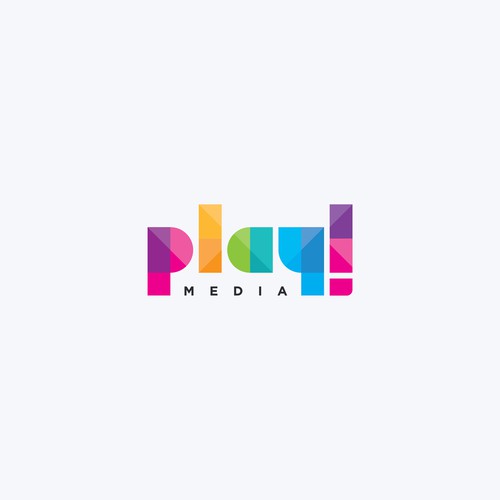 Typeface design with the title 'Play!Media'