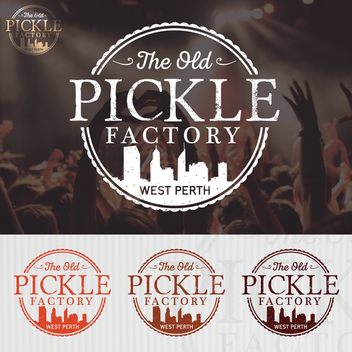 Pickle design with the title 'The Old Pickle Factory'