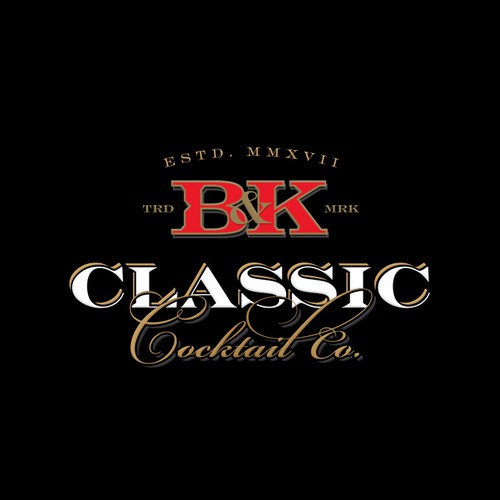 Cocktail logo with the title 'Logo concept for B&K Classic Cocktail Co.'