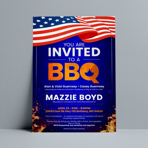 Barbecue design with the title 'Guernsey Family Farm'