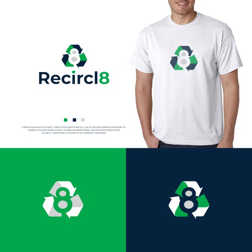 Recycling design with the title 'Recircle 8 Logo'