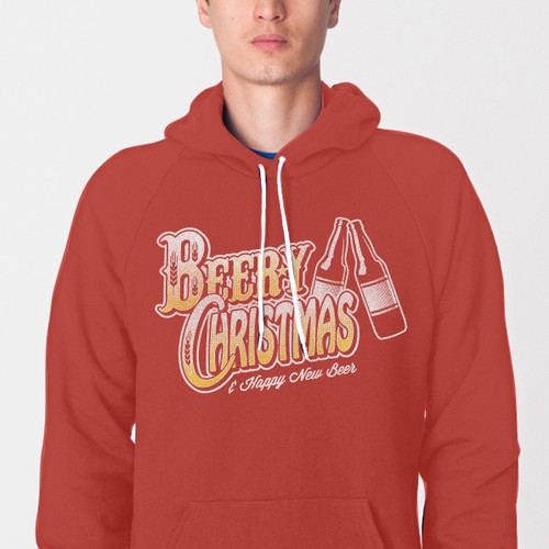 X-mas design with the title 'Christmas Beer Hoodie - Guaranteed!'