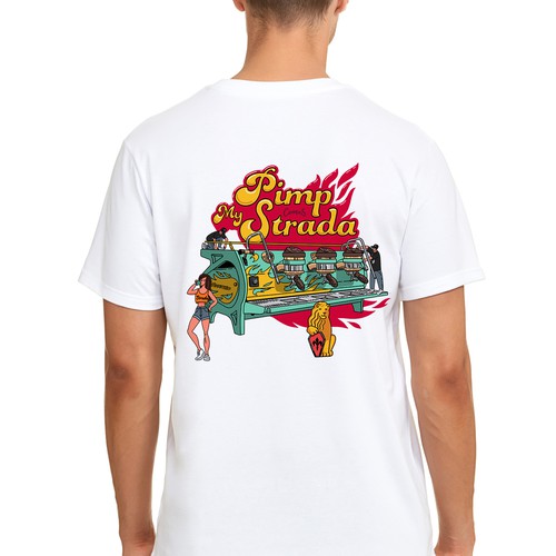 Coffee illustration with the title 't-shirt for a competition of Campos Coffee'