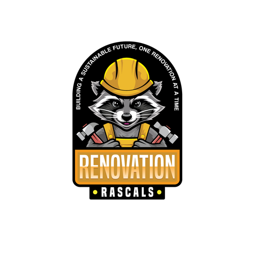Renovation design with the title 'Racoon logo'