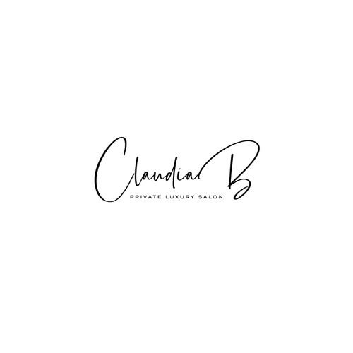 Beauty salon design with the title 'Claudia B Private Luxury Salon'