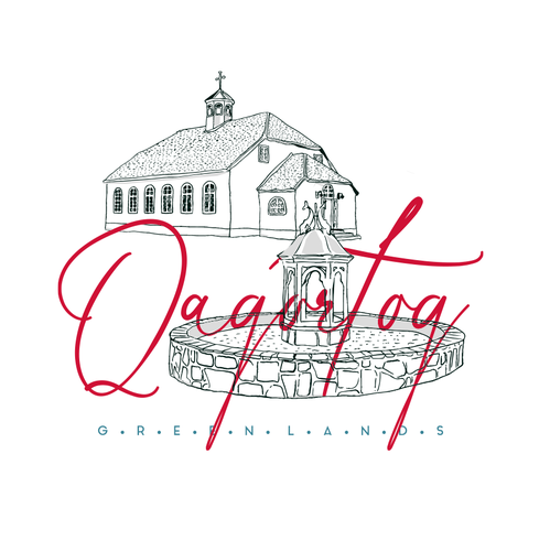 Lettering t-shirt with the title 'A church and a fountain.'