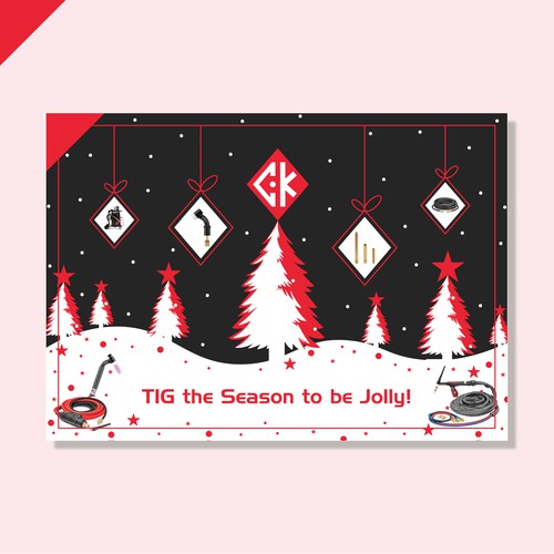 Christmas tree design with the title 'CK Worldwide Christmas Card'